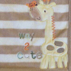 Baby blanket soft giraffe way 2 cute tan white 3